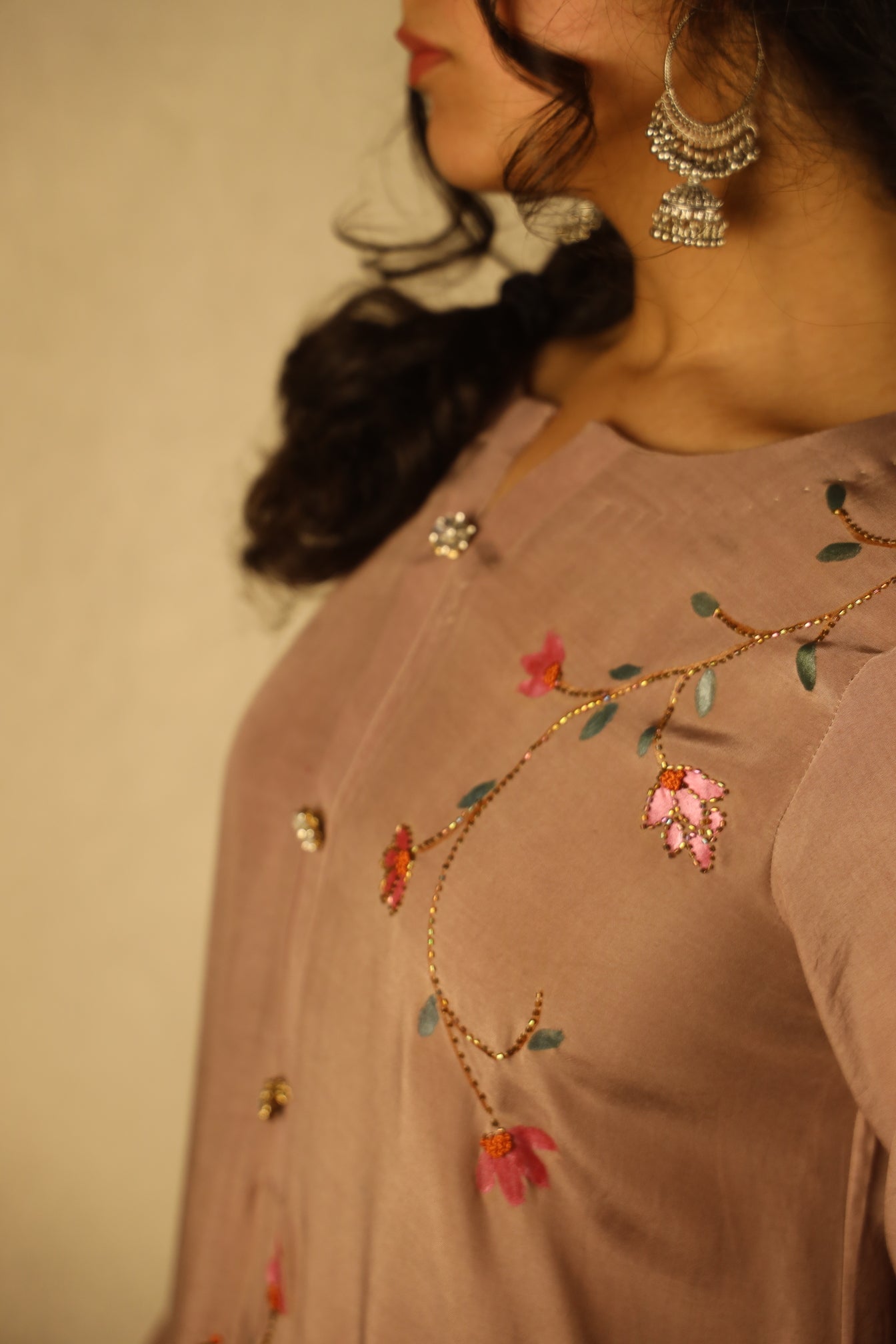 DUSTY ROSE, HAND-PAINTED SHIRT