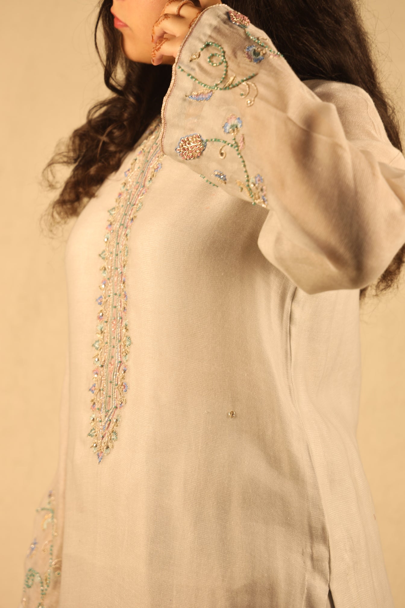 IVORY, HAND EMBELLISHED SUIT