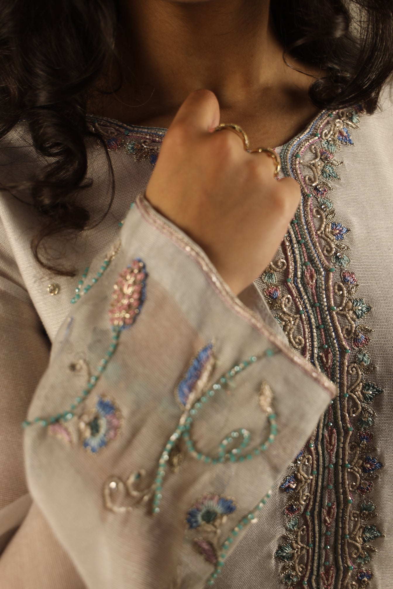 IVORY, HAND EMBELLISHED SUIT