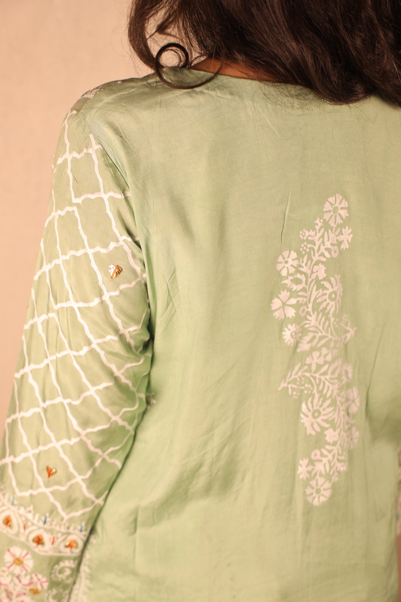 PISTACHIO, BLOCK PRINTED SUIT