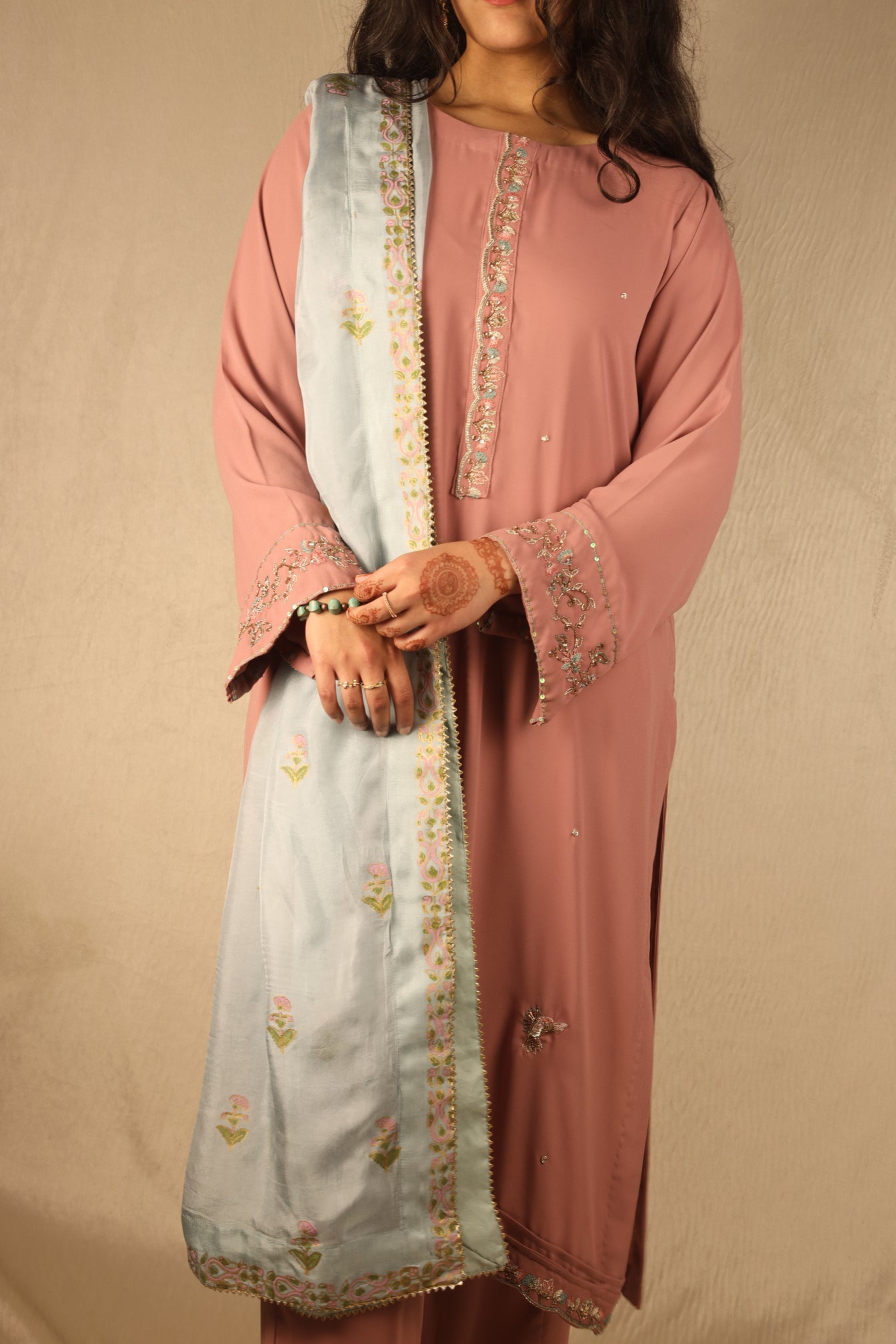 BLUSHWOOD, HAND EMBELLISHED SUIT