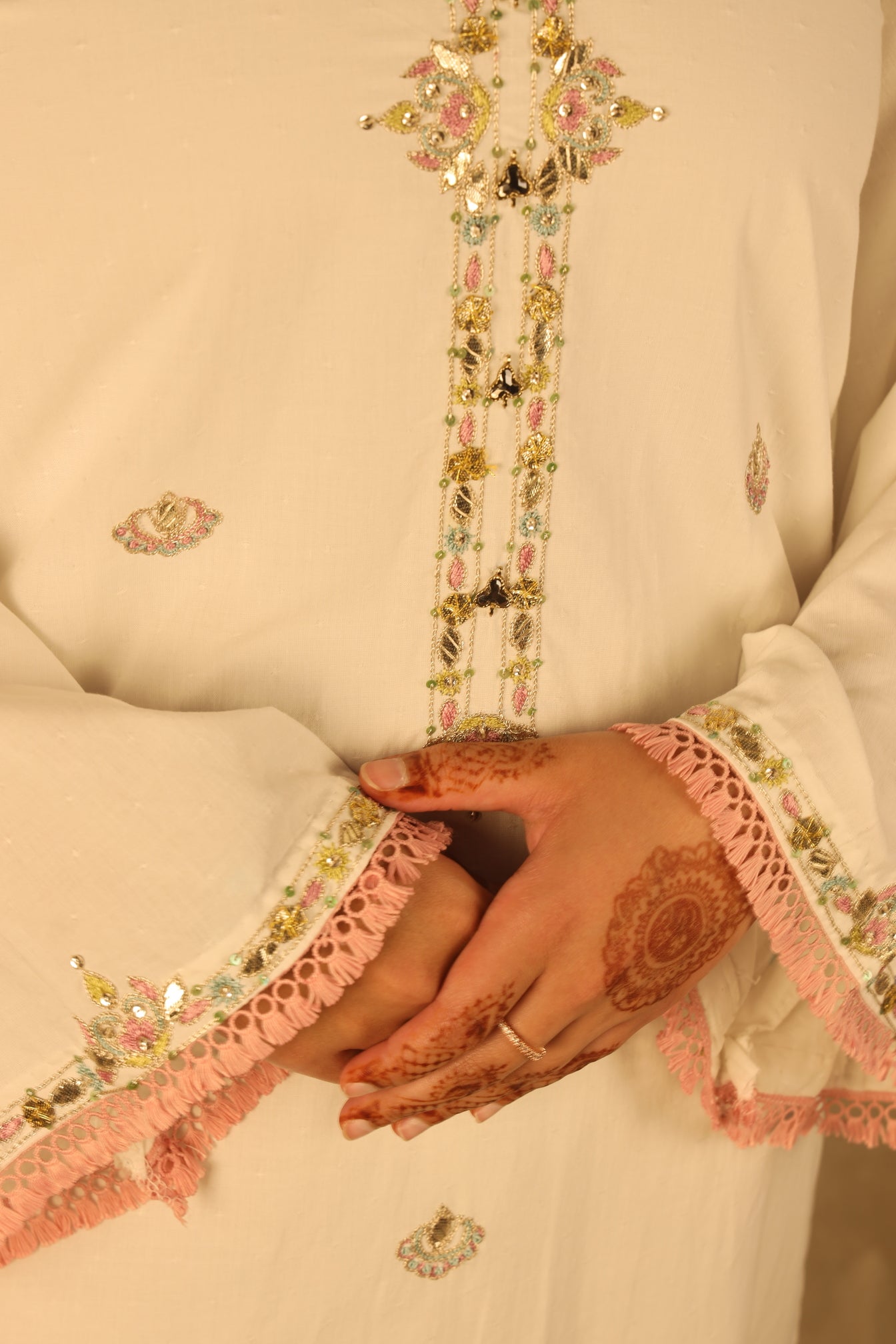 PEARL GLOW, HAND EMBELLISHED SHIRT