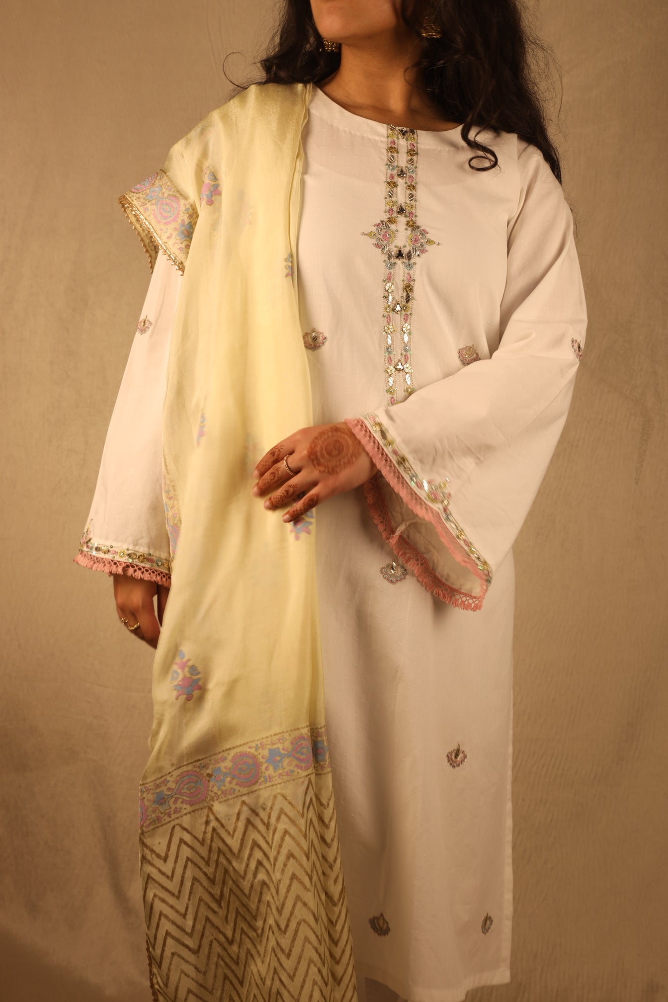 PEARL GLOW, HAND EMBELLISHED SHIRT