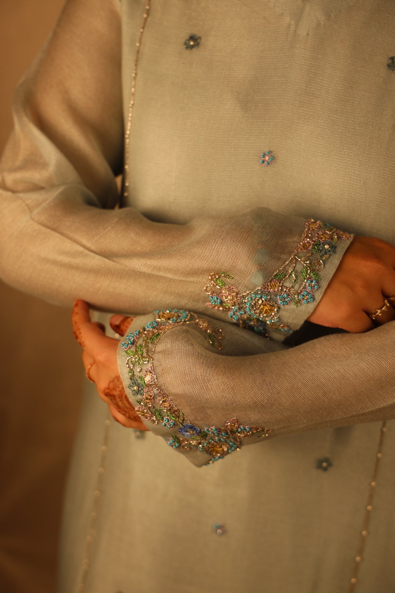 ICE BLUE, COTTON NET SUIT