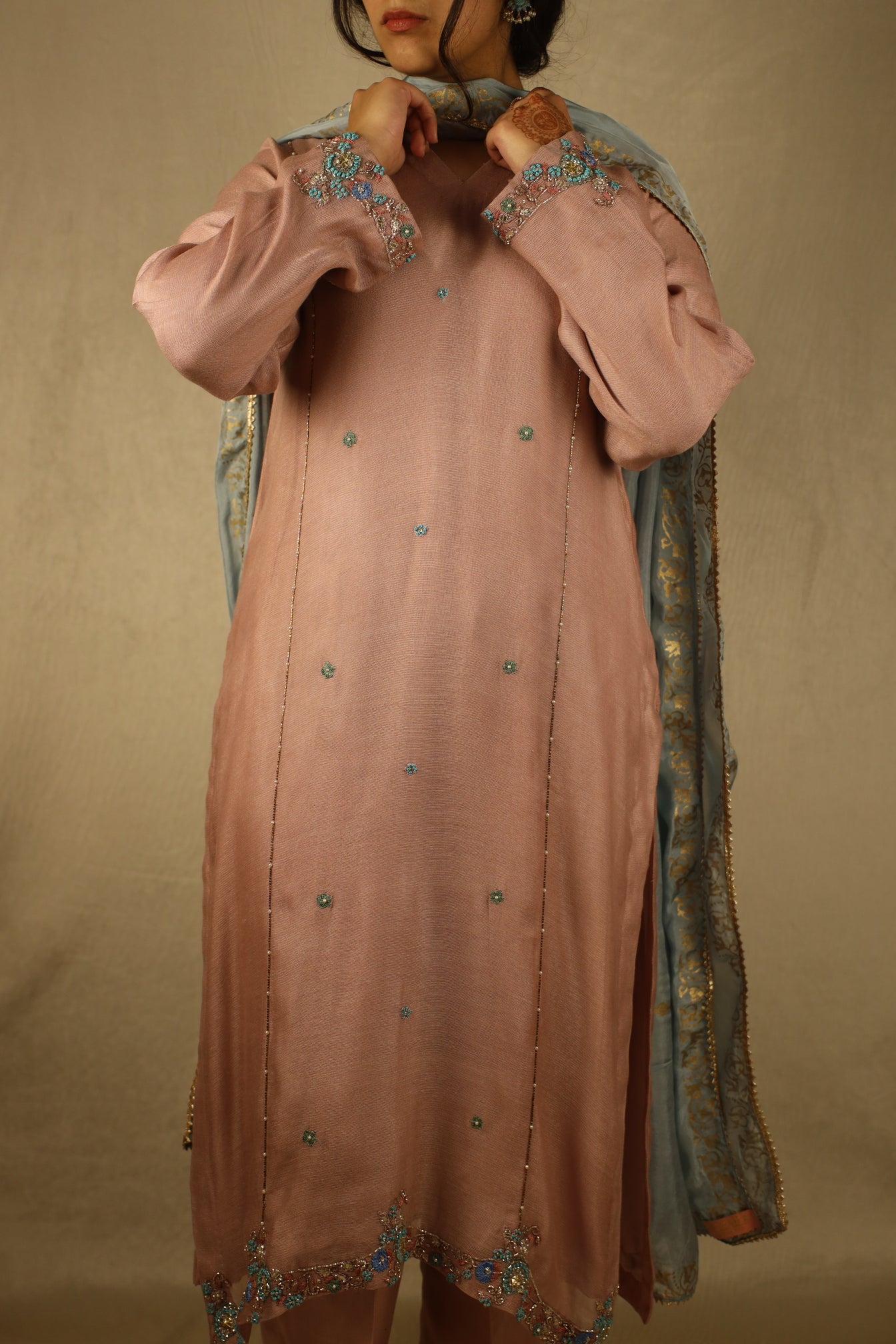 POWDER PINK, COTTON NET SUIT