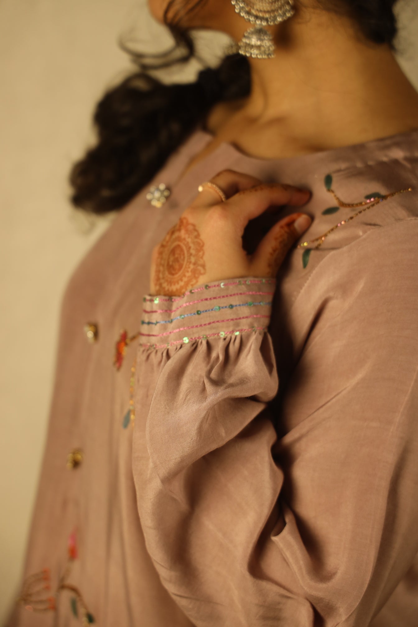 DUSTY ROSE, HAND-PAINTED SHIRT