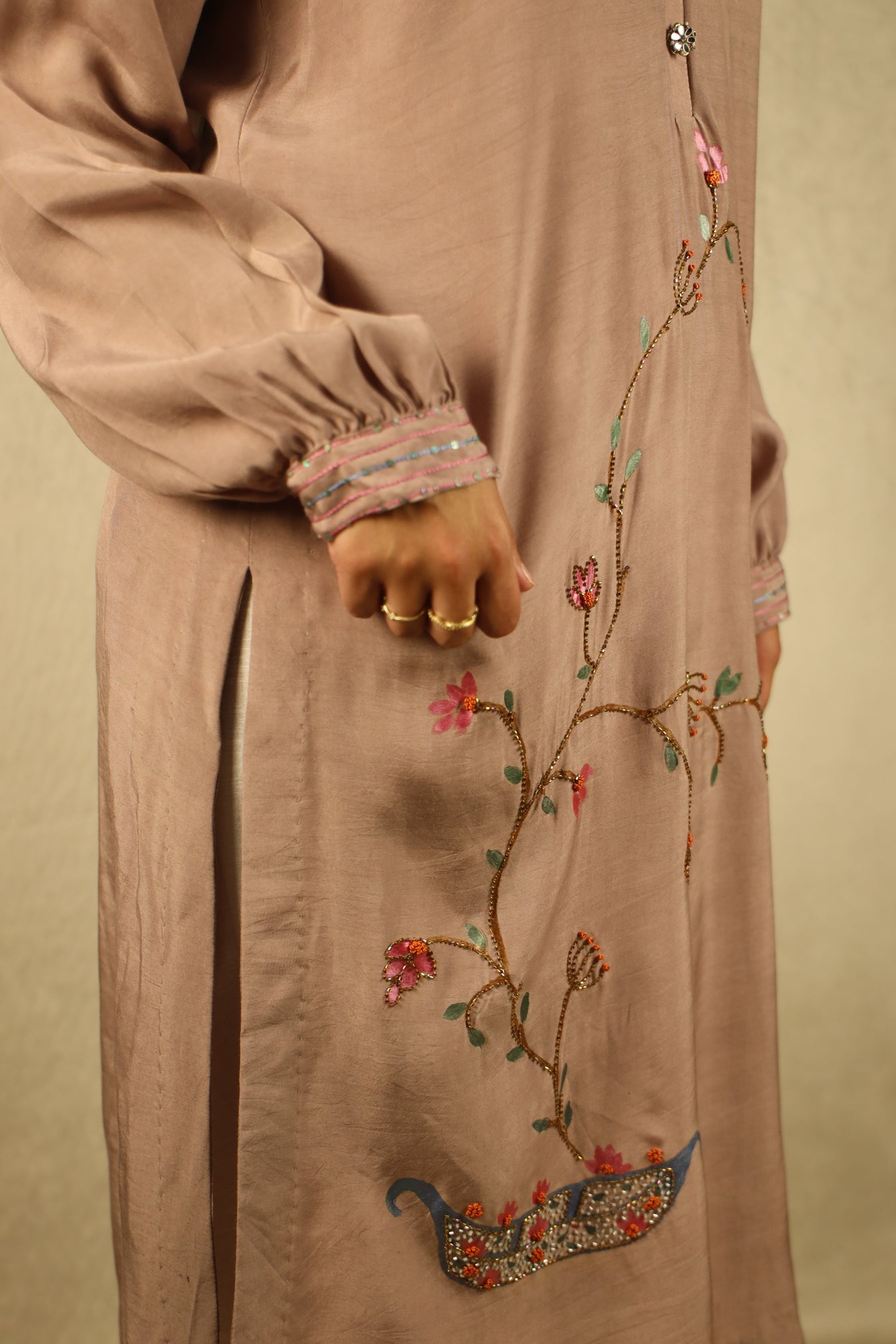 DUSTY ROSE, HAND-PAINTED SHIRT