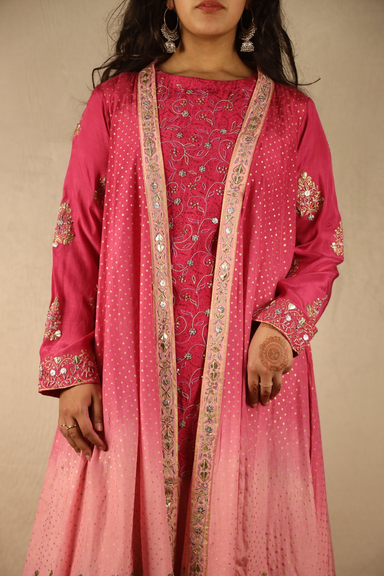 PINK, EMBELLISHED SHARARA SUIT