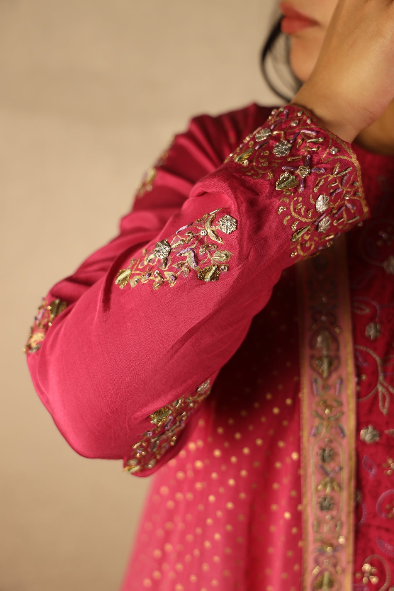 PINK, EMBELLISHED SHARARA SUIT