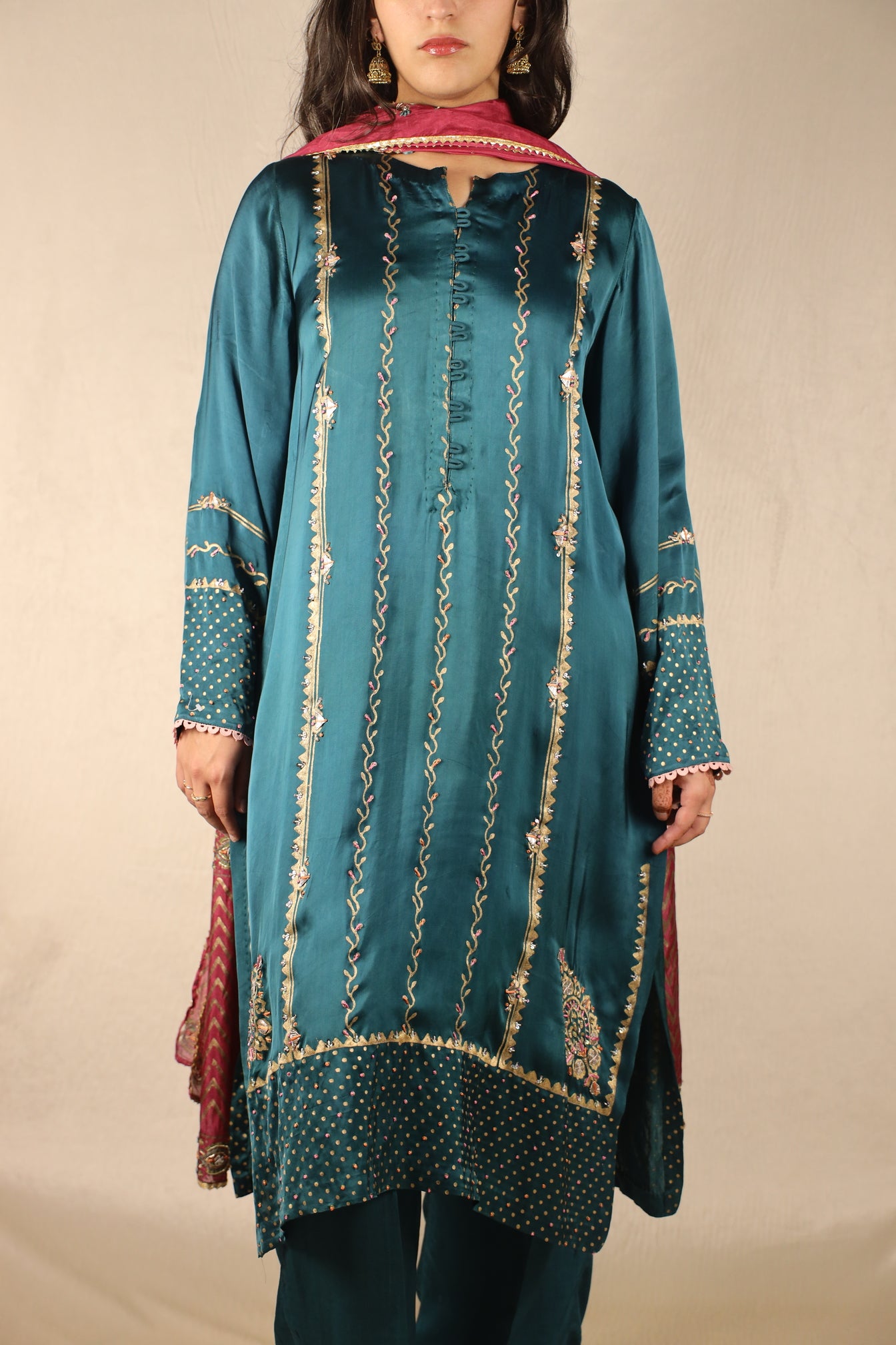 EMERALD BLOCK PRINT SUIT