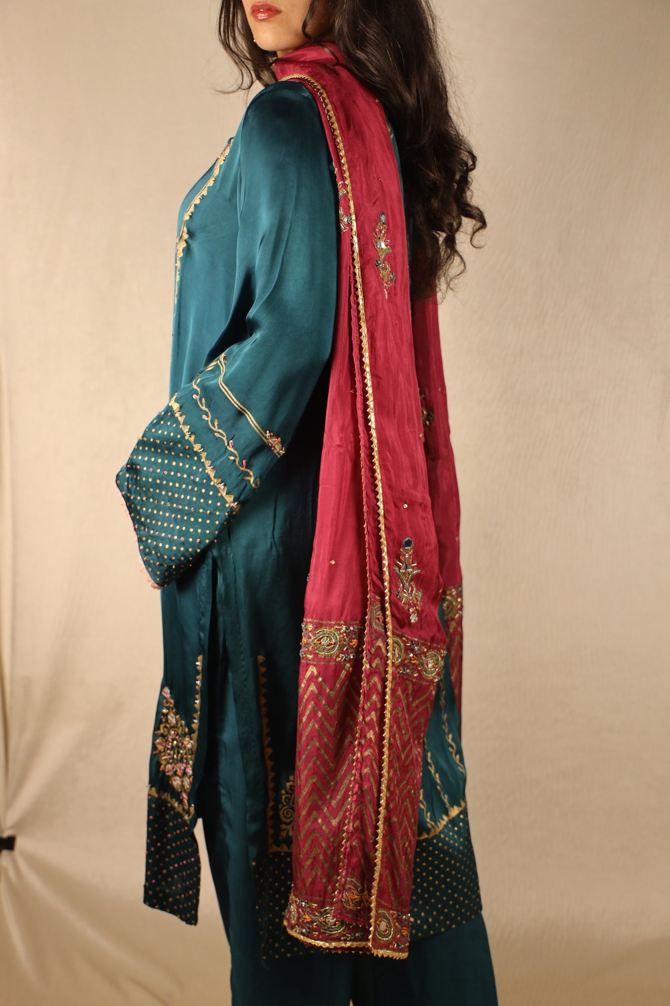 EMERALD BLOCK PRINT SUIT