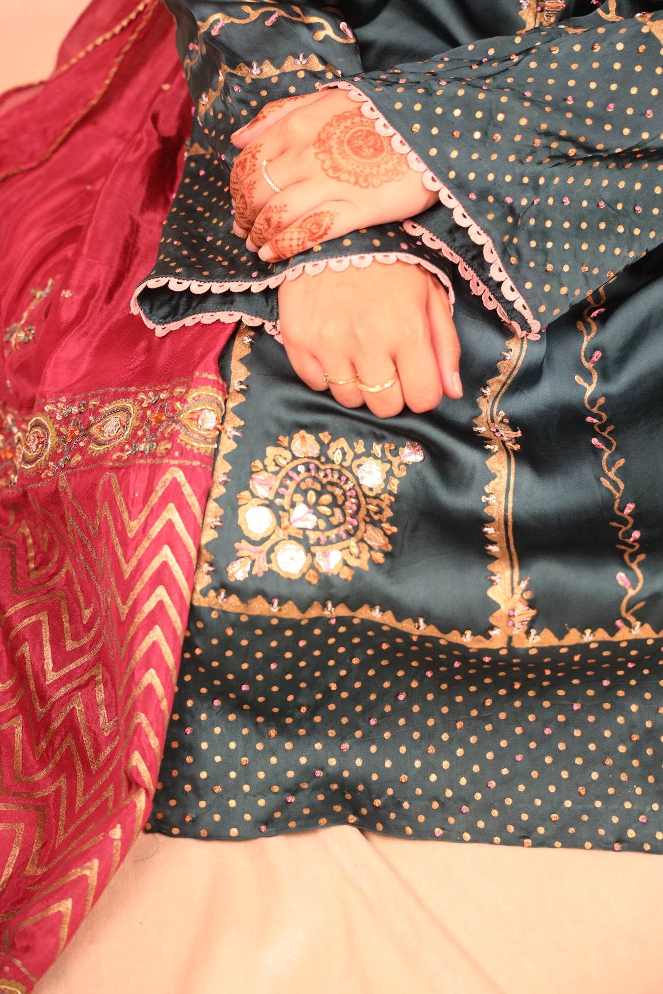 EMERALD BLOCK PRINT SUIT