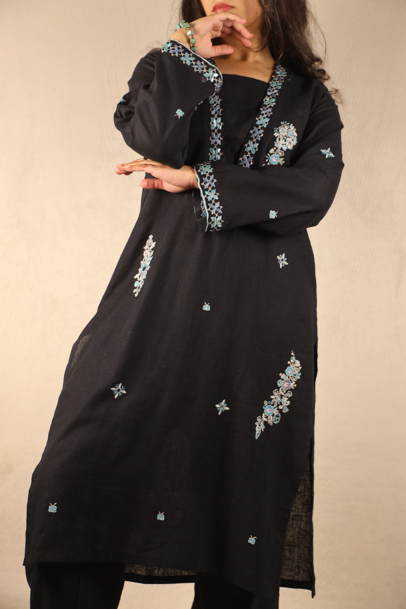 MIDNIGHT, HAND EMBROIDERED SUIT