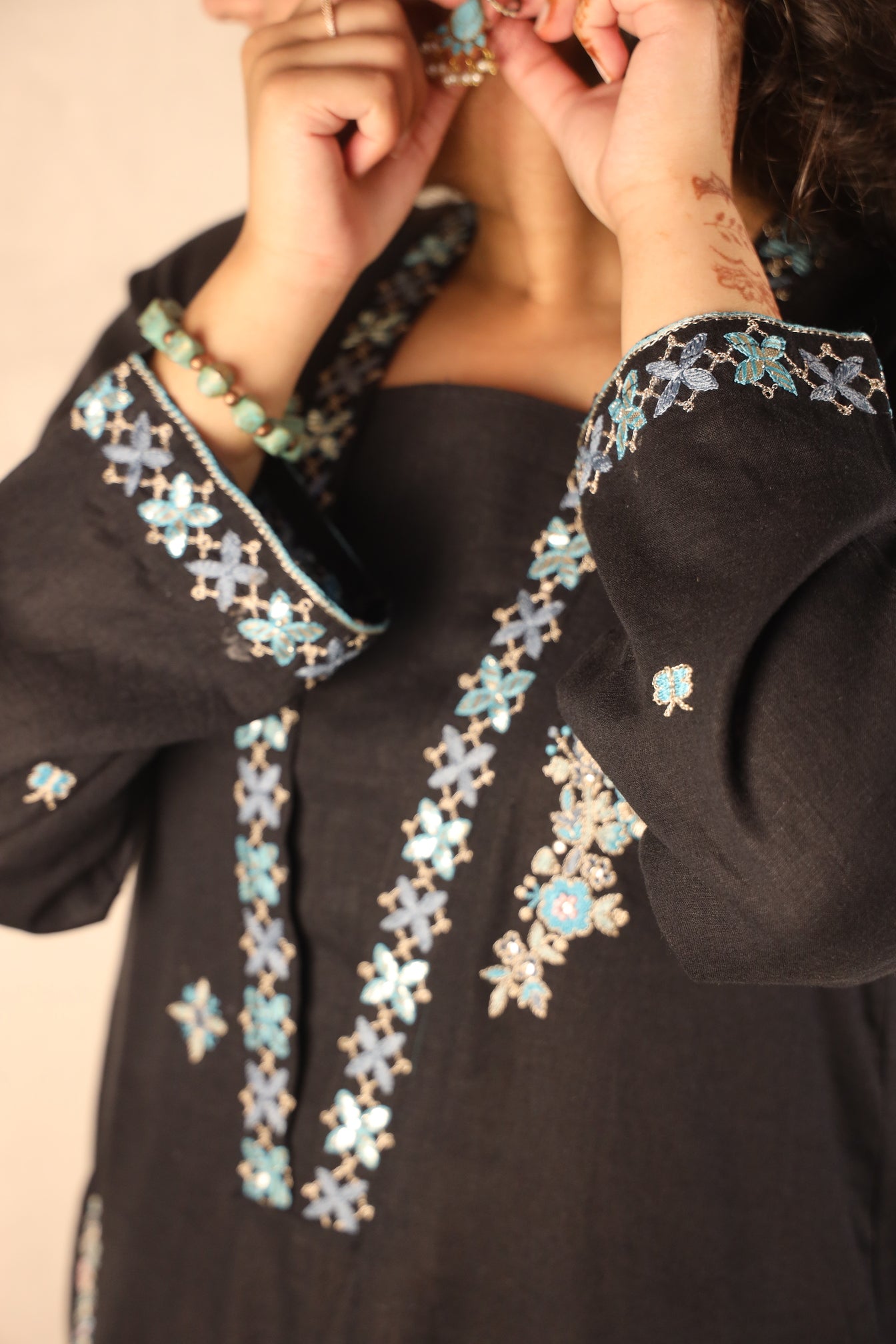 MIDNIGHT, HAND EMBROIDERED SUIT