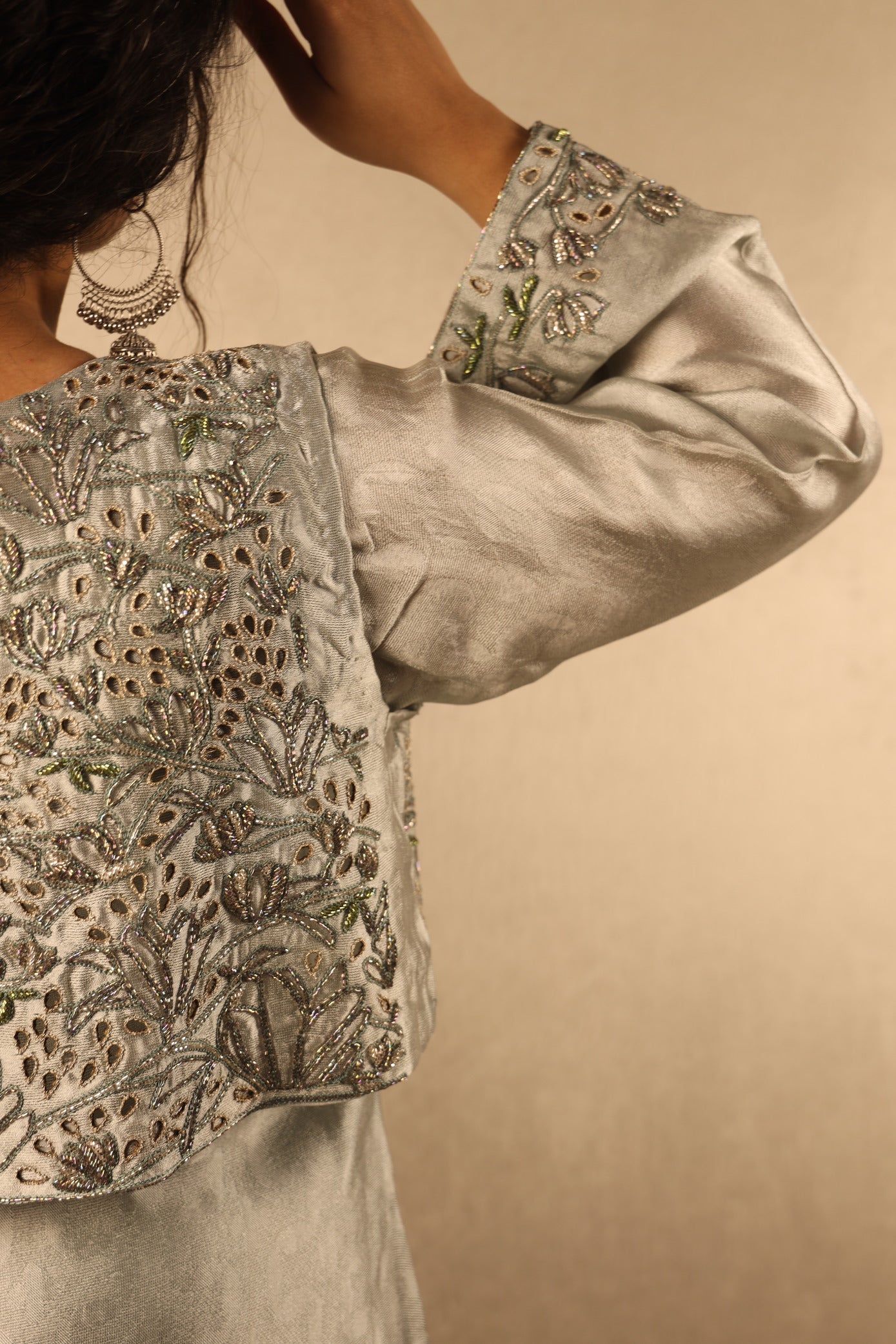 POWDER GREY, EMBELLISHED SUIT