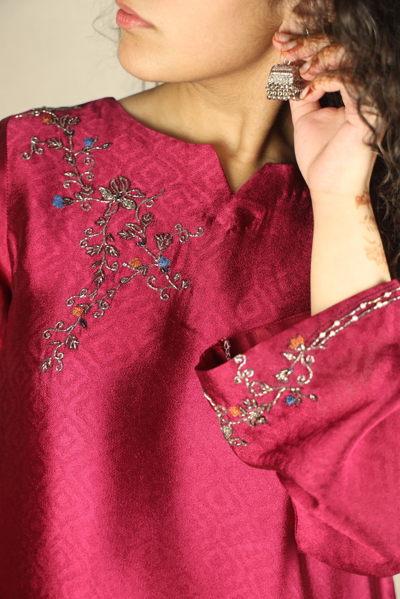 MAGENTA EMBELLISHED SUIT